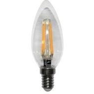 Λάμπα led cog κεράκι διάφανο Ε14 6W 230V 2800k θερμό λευκό φως 660lm ευρείας δέσμης 360°