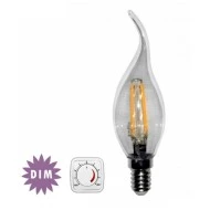 Διακοσμητική λάμπα led COG κεράκι διάφανο με μύτη ντιμαριζόμενη Ε14 6W 230V 2800k θερμό φως 660lm