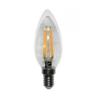 Λάμπα led filament COG κερί Ε14 6W 230V 4000k ενδιάμεσο φως διάφανο κάλυμμα δέσμης 360° 720lm