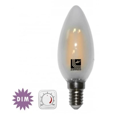 Διακοσμητική λάμπα led filament COG C35 Ε14 6W 230V 2800k θερμό λευκό φως ντιμαριζόμενη κεράκι ματ