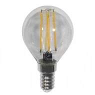 Διακοσμητική λάμπα led cog filament σφαιρική διάφανη E14 6W 230V 5800k ψυχρό λευκό φως 720lm