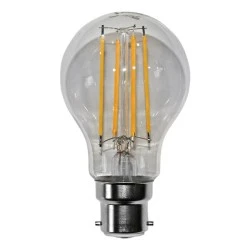 Λάμπα led cog filament τύπου αχλάδι διάφανη B22 8W 230V ψυχρό λευκό φως 5800k δέσμης 330°