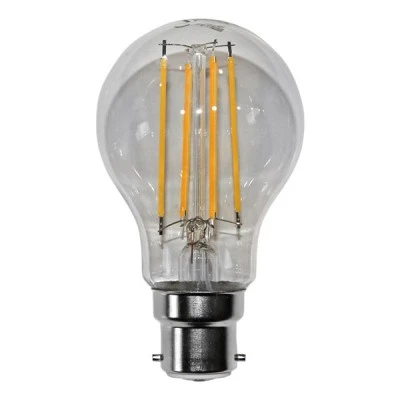 Λάμπα led cog filament τύπου αχλάδι διάφανη B22 8W 230V ψυχρό λευκό φως 5800k δέσμης 330°