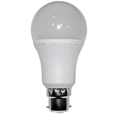 Λάμπα LED αχλάδι Α65 B22 15W 230V ψυχρό λευκό φως 6200k 1500 lumen δέσμης 300°