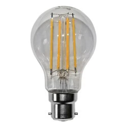 Λάμπα LED FILAMENT COG αχλάδι διάφανη Α60 B22 8W 230V θερμό λευκό φως 2800k 960lumen δέσμης 330°