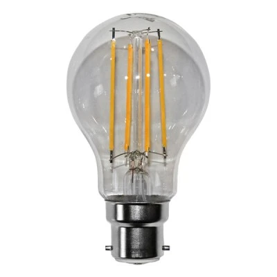Λάμπα LED FILAMENT COG αχλάδι διάφανη Α60 B22 8W 230V θερμό λευκό φως 2800k 960lumen δέσμης 330°