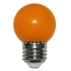 Λάμπα led SMD σφαιρική Ε27 Ø45mm 2W 230V πορτοκαλί (Amber) φως δέσμης 330° και πορτοκαλί κάλυμμα