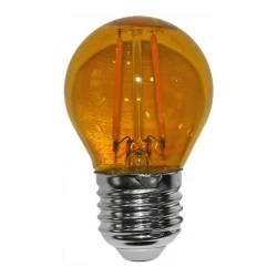 Λάμπα led G45 σφαιρική Ø45mm E27 ισχύος 2W 230V πορτοκαλί χρώμα ευρείας δέσμης 330°