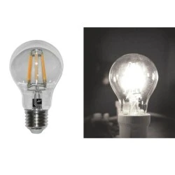 Λάμπα led filament COG Ε27 αχλάδι 6W 230V 4000k ενδιάμεσο φως 800lm δέσμης 360° με διάφανο κάλυμμα