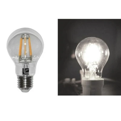 Λάμπα led filament COG Ε27 αχλάδι 6W 230V 4000k ενδιάμεσο φως 800lm δέσμης 360° με διάφανο κάλυμμα
