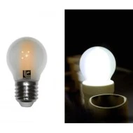 Διακοσμητική λάμπα led filament Ε27 ισχύος 6W 230V 5800k ψυχρό λευκό φως 720lm σφαιρική G45 ματ