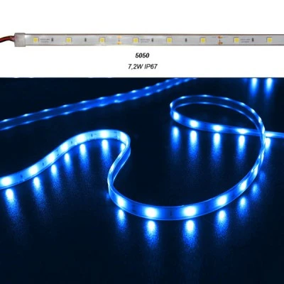 Led ταινία 5m ECO ισχύος 7.2W/m 12VDC 30led/m μπλε φως στεγανή IP67