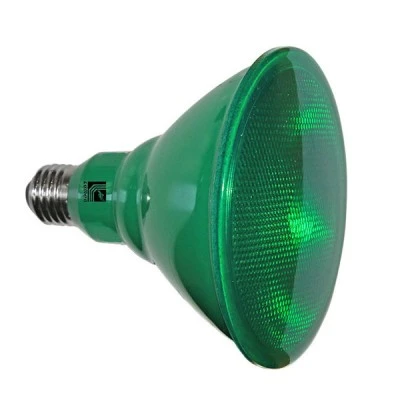 Λάμπα led E27 PAR38 ισχύος 10W 230V πράσινο φως δέσμης 38° στεγανή IP65 με πλαστική επικάλυψη