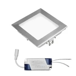 Led panel slim λευκό τετράγωνο χωνευτό ισχύος 12W 230V 4000K ενδιάμεσο φως δέσμης 120° 850lm
