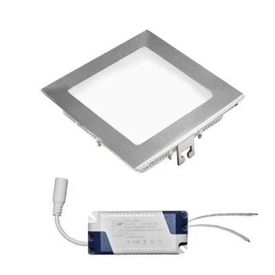 Led panel slim λευκό τετράγωνο χωνευτό ισχύος 12W 230V 4000K ενδιάμεσο φως δέσμης 120° 850lm