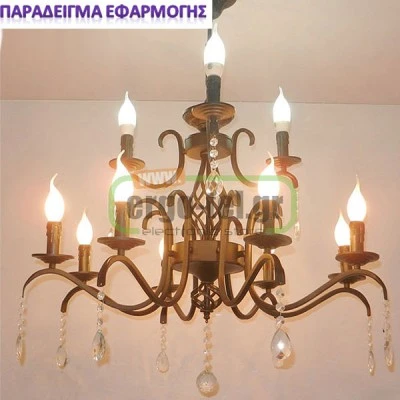 Λάμπα led E14 C37 κεράκι 7W 230V 3000k θερμό λευκό φως δέσμης 240° 700lm με πλαστική επικάλυψη