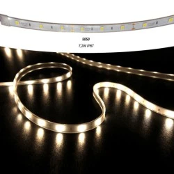 Led ταινία 5m ECO ισχύος 7.2W/m 12VDC 30led/m λευκό θερμό φως στεγανή IP67