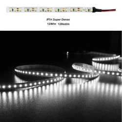 Led ταινία 5m Super Dense ισχύος 12W/m 12VDC 120LED/m λευκό φως IP54