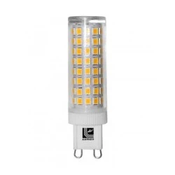 Λάμπα led SMD κεραμική G9 ισχύος 6W 230VAC δέσμης 360° 3000k θερμό φως με διάφανο κάλυμμα