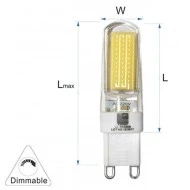 Λάμπα led κεραμική COB G9 ντιμαριζόμενη 2.5W 230VAC δέσμης 360° 6200K λευκό ψυχρό φως