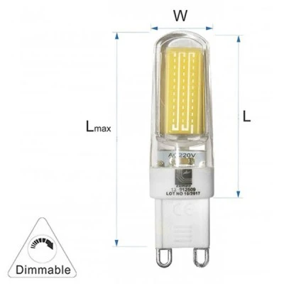 Λάμπα led κεραμική COB G9 ντιμαριζόμενη 2.5W 230VAC δέσμης 360° 6200K λευκό ψυχρό φως