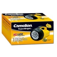 Φακός FL-16LED CAMELION υψηλής φωτεινότητας αδιάβροχος με πλαστικό κέλυφος σε κίτρινο χρώμα