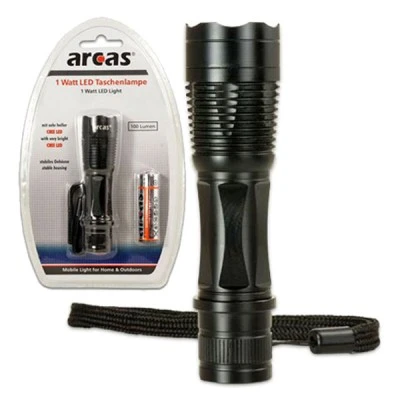 Φακός χειρός ARC-1W-TL1 ARCAS LED 100Lm 1W μικρού μεγέθους με αντιολισθιτική λαβή