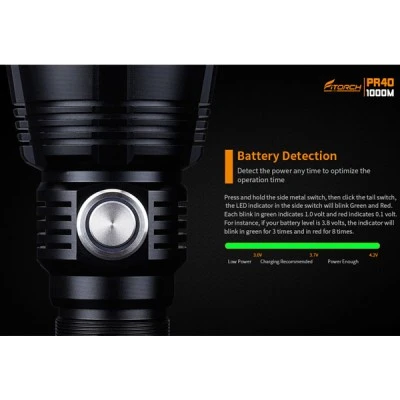 Φακός LED 1350lm με 4 επίπεδα φωτισμού/strobe/SOS με εμβλέλεια έως 1000m από ανοδιωμένο αλουμίνιο