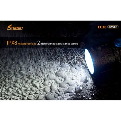 Φακός χειρός FITORCH EC30 Led 2600lm υψηλής φωτεινότητας με 5 επίπεδα φωτισμού strobe και SOS