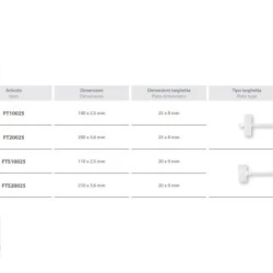 Δεματικά 100x2.5 λευκά arnocanali FT10025 με ετικέτα σήμανσης