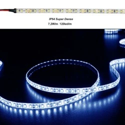 Led ταινία 5m Super Dense ισχύος 7.2W/m 12VDC 120LED/m μπλε φως στεγανή IP54