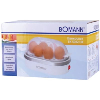Βραστήρας αυγών(1-6 αυγά) BOMANN EK 5022 WHITE 400W 230V 50Hz με ηχητική ειδοποίηση κατά την λήξη
