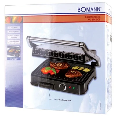 Ηλεκτρική γκριλιέρα BOMANN KG 2242 2000W με μεγάλες αντικολλητικές πλάκες και θερμομονωτική λαβή Ηλεκτρική γκριλιέρα BOMANN KG 2242 2000W με μεγάλες αντικολλητικές πλάκες και θερμομονωτική λαβή