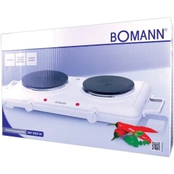 Επιτραπέζια ηλεκτρική εστία διπλή BOMANN DKP 5028 2500W 230V με 2 θερμοστάτες συνεχούς ρύθμισης