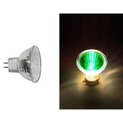 Λάμπα DICHROIC PAR11 ισχύος 20W 12V πράσινο φως Φ35mm κλειστή δέσμης 38° και διάρκεια 2000h