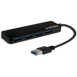 USB 3.0 type-A Hub αλουμινίου 4 θυρών σε μαύρο χρώμα με LED ένδειξη λειτουργίας