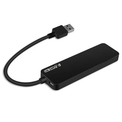 USB 3.0 type-A Hub αλουμινίου 4 θυρών σε μαύρο χρώμα με LED ένδειξη λειτουργίας