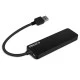 USB 3.0 type-A Hub αλουμινίου 4 θυρών σε μαύρο χρώμα με LED ένδειξη λειτουργίας