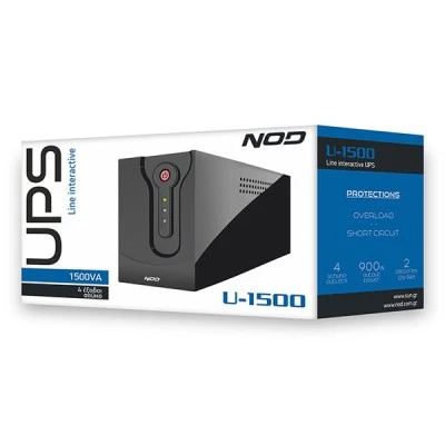 UPS Line interactive NOD U-1500 1500VA με 4 πρίζες σούκο και ενδεικτικές λυχνίες λειτουργίας UPS Line interactive NOD U-1500 1500VA με 4 πρίζες σούκο και ενδεικτικές λυχνίες λειτουργίας