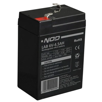 Μπαταρία μολύβδου NOD LAB 6V4.5AH αδιάλειπτης ισχύος με χαμηλό βαθμό αυτοεκφόρτισης