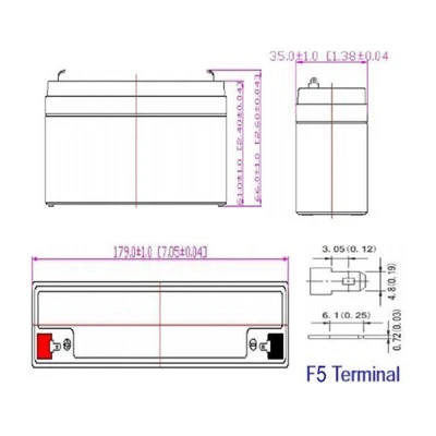 Μπαταρία μολύβδου NOD LAB 12V 2.4AH 14.4V-15V F5 < 0.72A ιδανική για UPS