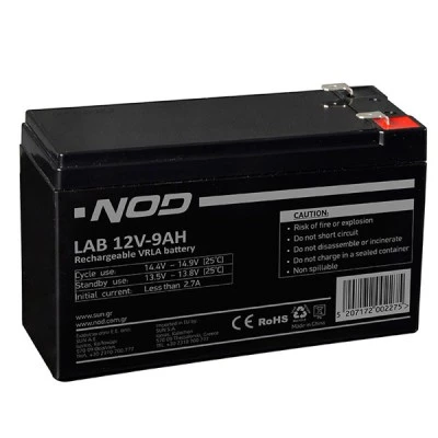 Μπαταρία μολύβδου NOD LAB 12V-9AH 151x64x93mm με χαμηλό βαθμό αυτοεκφόρτισης ιδανικό για UPS