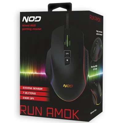 Ενσύρματο RGB gaming mouse NOD RUN AMOK 6400 DPI με οπτικό αισθητήρα υψηλής ακρίβειας