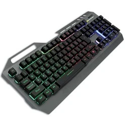 Ενσύρματο gaming πληκτρολόγιο NOD DEFENDER με RGB LED οπίσθιο φωτισμό και επιφάνεια από gun metal