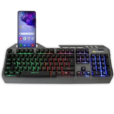 Ενσύρματο gaming πληκτρολόγιο NOD DEFENDER με RGB LED οπίσθιο φωτισμό και επιφάνεια από gun metal