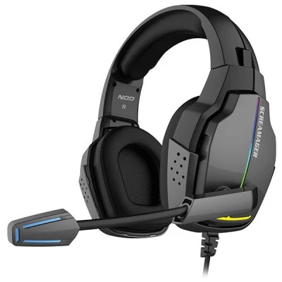 Gaming headset NOD SCREAMAGER με αναδιπλούμενο μικρόφωνο και rainbow RGB LED φωτισμό