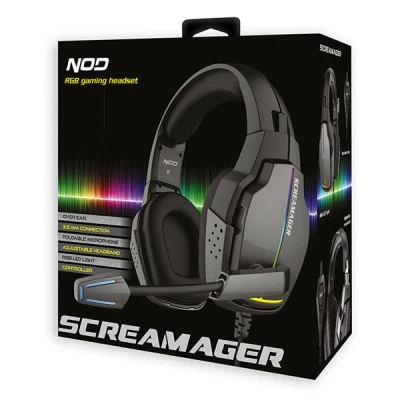 Gaming headset NOD SCREAMAGER με αναδιπλούμενο μικρόφωνο και rainbow RGB LED φωτισμό