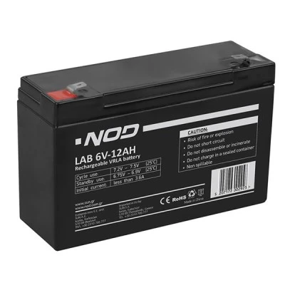 Μπαταρία μολύβδου NOD LAB 6V-12AH αδιάλειπτης ισχύος με χαμηλό βαθμό αυτοεκφόρτισης Μπαταρία μολύβδου NOD LAB 6V-12AH αδιάλειπτης ισχύος με χαμηλό βαθμό αυτοεκφόρτισης