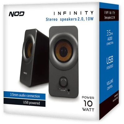 Στερεοφωνικά ηχεία NOD INFINITY 2.0 10W κατάλληλα για laptop H/Y & άλλες συσκευές αναπαραγωγής ήχου Στερεοφωνικά ηχεία NOD INFINITY 2.0 10W κατάλληλα για laptop H/Y & άλλες συσκευές αναπαραγωγής ήχου