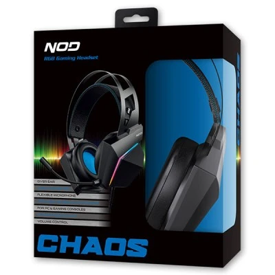 Ακουστικά κεφαλής Gaming NOD CHAOS με εύκαμπτο μικρόφωνο και RGB LED φωτισμό